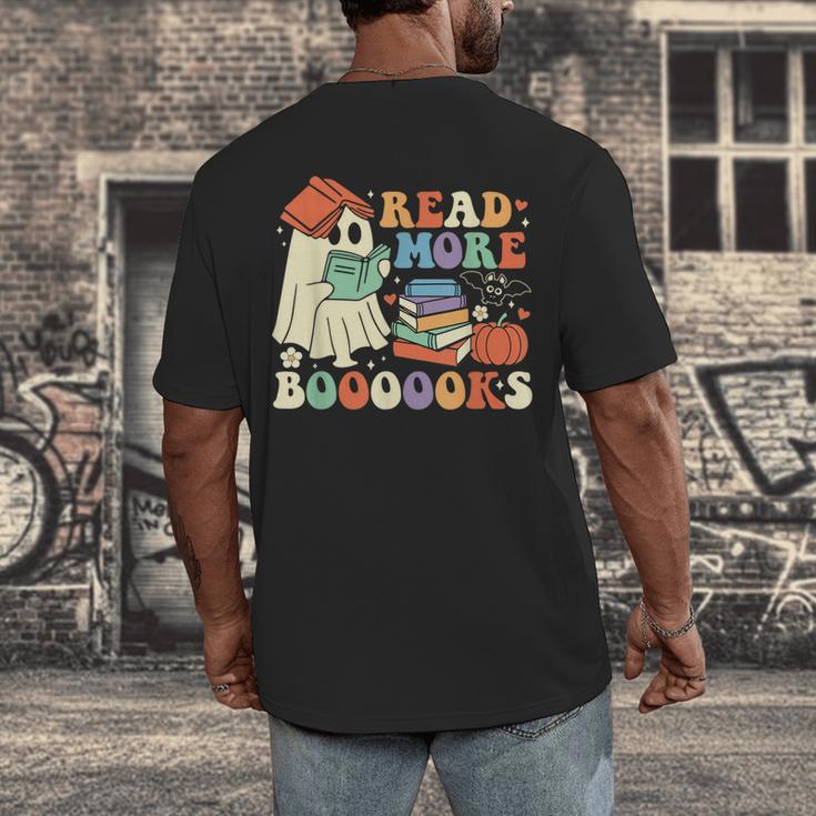 Teacher Halloween Cute Booooks Ghost Read More Books Men's Back Print T-Shirt, funny design Teacher Halloween Cute Booooks Ghost Read More Books Men's Back Print T-Shirt, funny design
