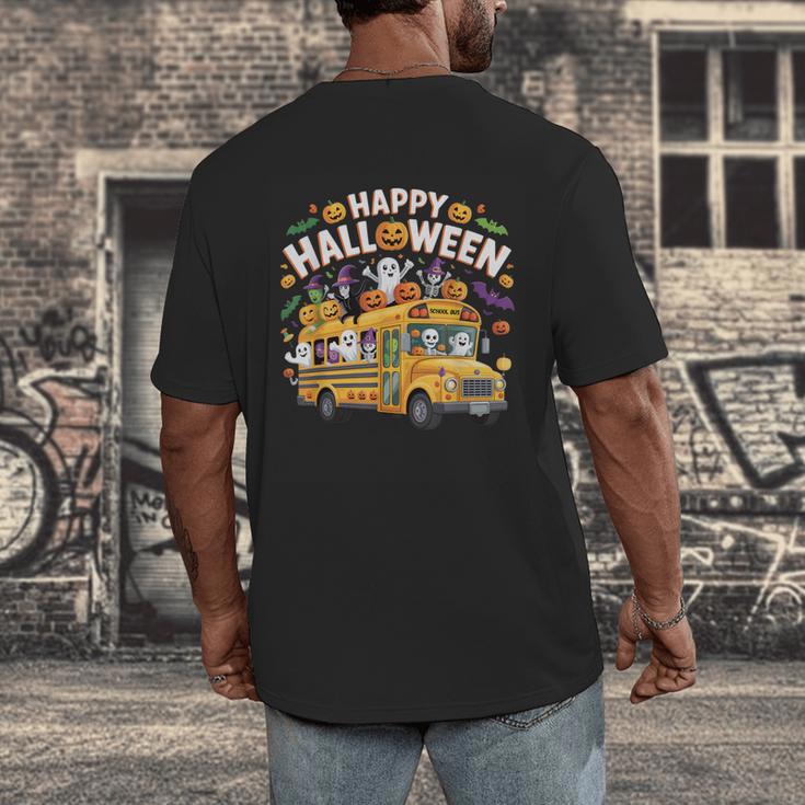 Teacher Halloween School Bus Driver Cute Ghost Witch Party Men's Back Print T-Shirt, funny design Teacher Halloween School Bus Driver Cute Ghost Witch Party Men's Back Print T-Shirt, funny design