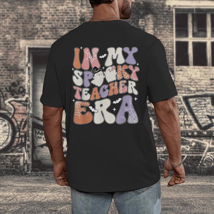 Teacher Halloween In My Spooky Teacher Era Retro Groovy Men's Back Print T-Shirt, funny design