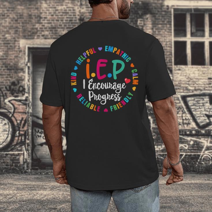Teacher IEP IEP Encourage Progress Special Education Men's Back Print T-Shirt, funny design Teacher IEP IEP Encourage Progress Special Education Men's Back Print T-Shirt, funny design
