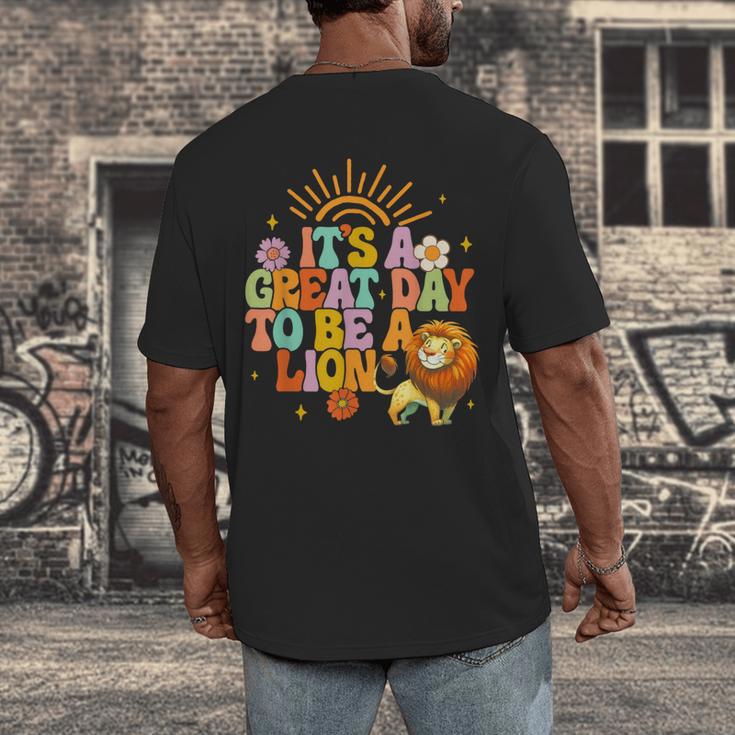 Teacher Life Back To School It's A Great A Day To Be A Lion Men's Back Print T-Shirt, funny design Teacher Life Back To School It's A Great A Day To Be A Lion Men's Back Print T-Shirt, funny design