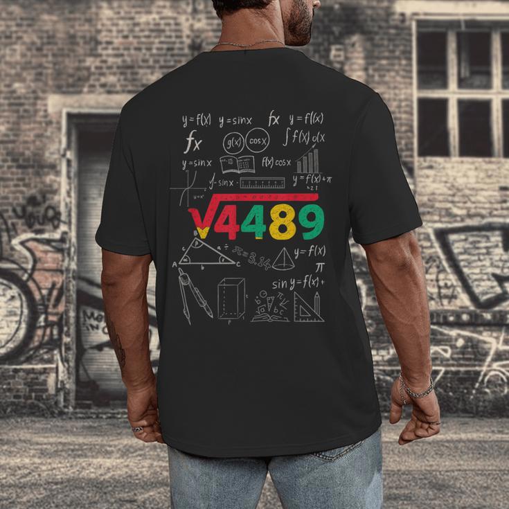 Teacher Math 67 Meme Square Root 4489 Slang Six Seven Men's Back Print T-Shirt, funny design
