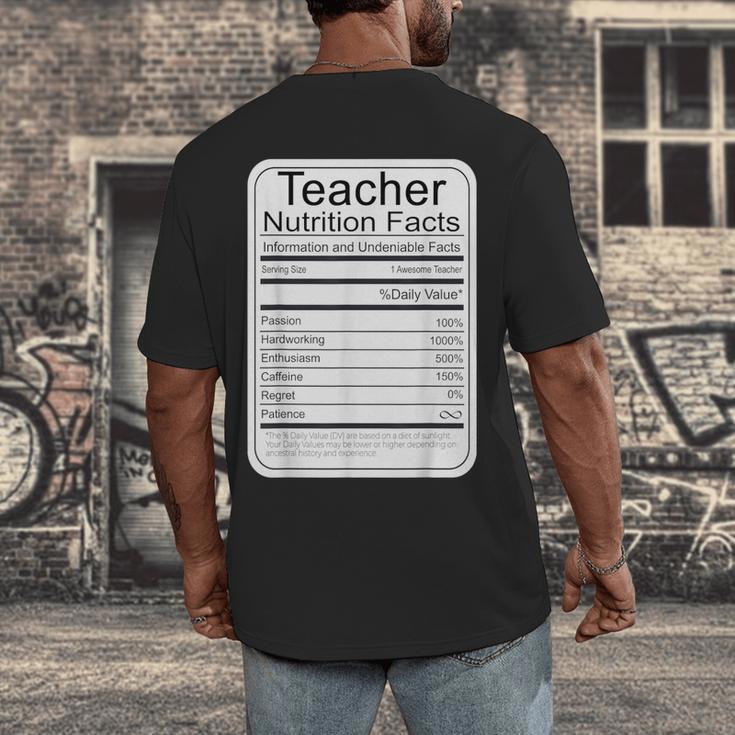 Teacher Nutrition Facts Teachers Nutritional Fact Men's Back Print T-Shirt, funny design Teacher Nutrition Facts Teachers Nutritional Fact Men's Back Print T-Shirt, funny design
