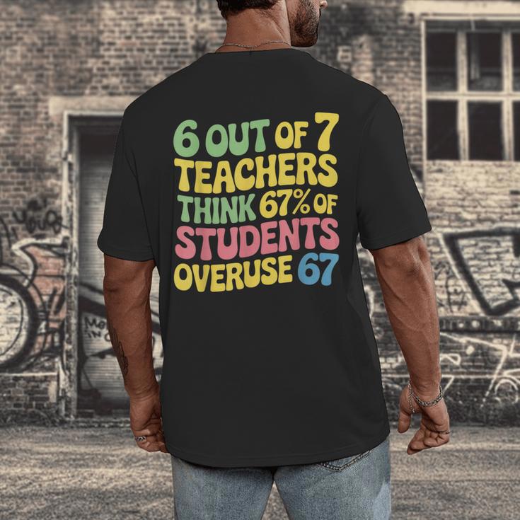 Teacher Overuse 67 Teacher Men's Back Print T-Shirt, funny design