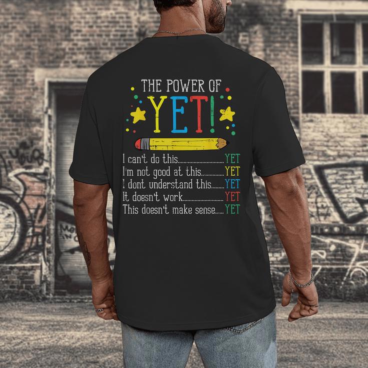 Teacher Power Of Yet Cant Do This Inspirational Women Men Men's Back Print T-Shirt, funny design