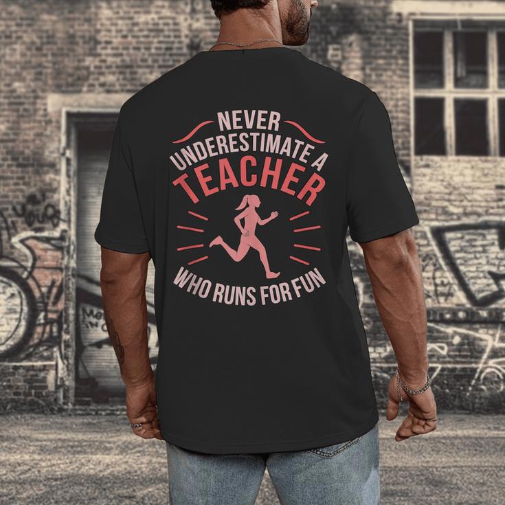 Teacher Who Runs Half Marathon Runner Running Lover Graphic Men's Back Print T-Shirt, funny design Teacher Who Runs Half Marathon Runner Running Lover Graphic Men's Back Print T-Shirt, funny design
