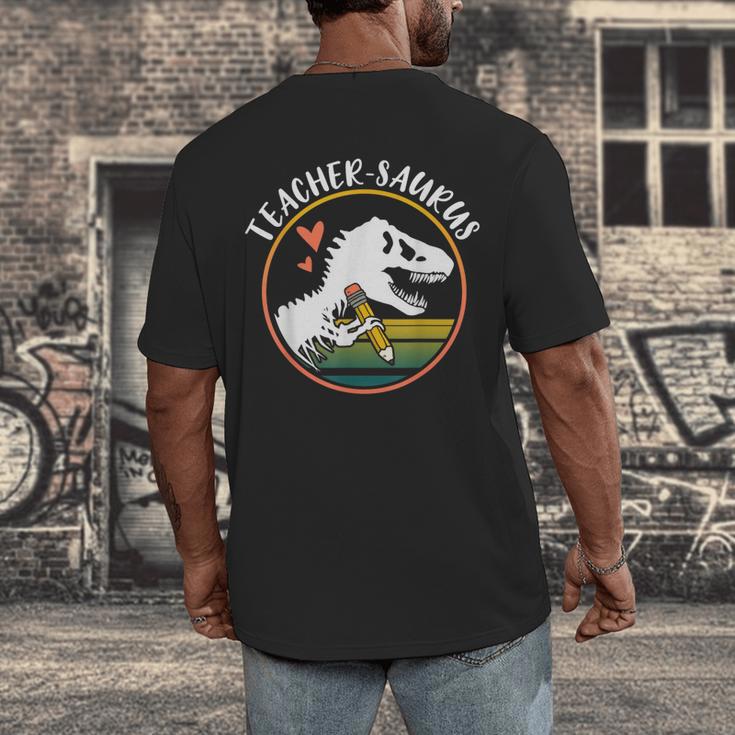 Teacher-Saurus Dinosaur Teacher Design T-Rex Design Men's Back Print T-Shirt, funny design Teacher-Saurus Dinosaur Teacher Design T-Rex Design Men's Back Print T-Shirt, funny design