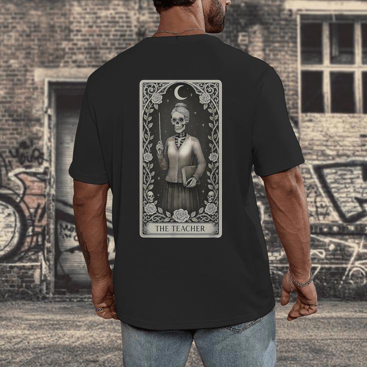 The Teacher Skeleton Tarot Card Men's Back Print T-Shirt, funny design The Teacher Skeleton Tarot Card Men's Back Print T-Shirt, funny design