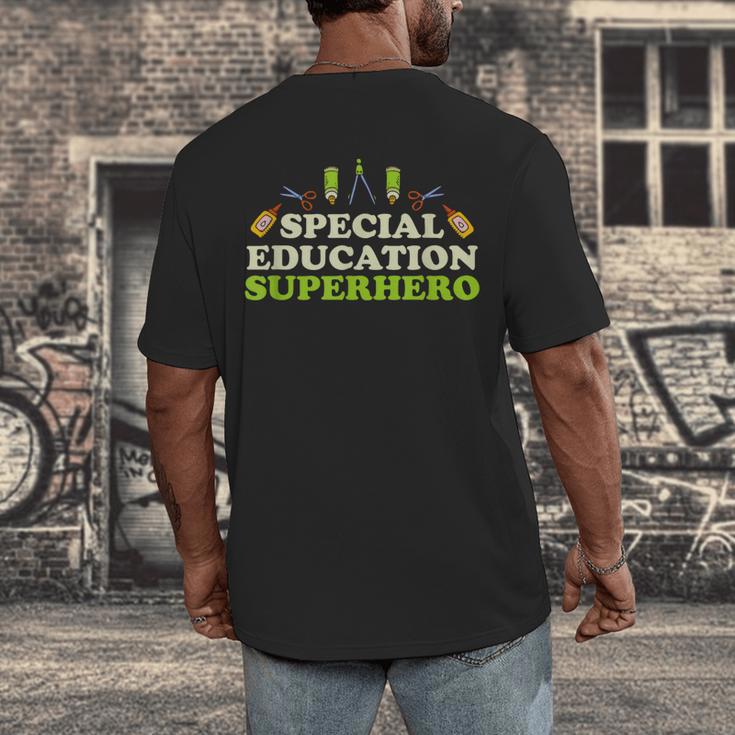 Teacher Superhero Student Educator Special Education Men's Back Print T-Shirt, funny design Teacher Superhero Student Educator Special Education Men's Back Print T-Shirt, funny design
