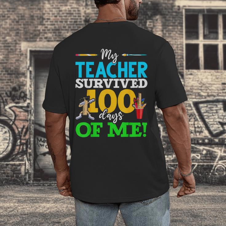 My Teacher Survived 100 Days Of Me Dab 100 Days Of School For Men Women Kids Men's Back Print T-Shirt, funny design My Teacher Survived 100 Days Of Me Dab 100 Days Of School For Men Women Kids Men's Back Print T-Shirt, funny design