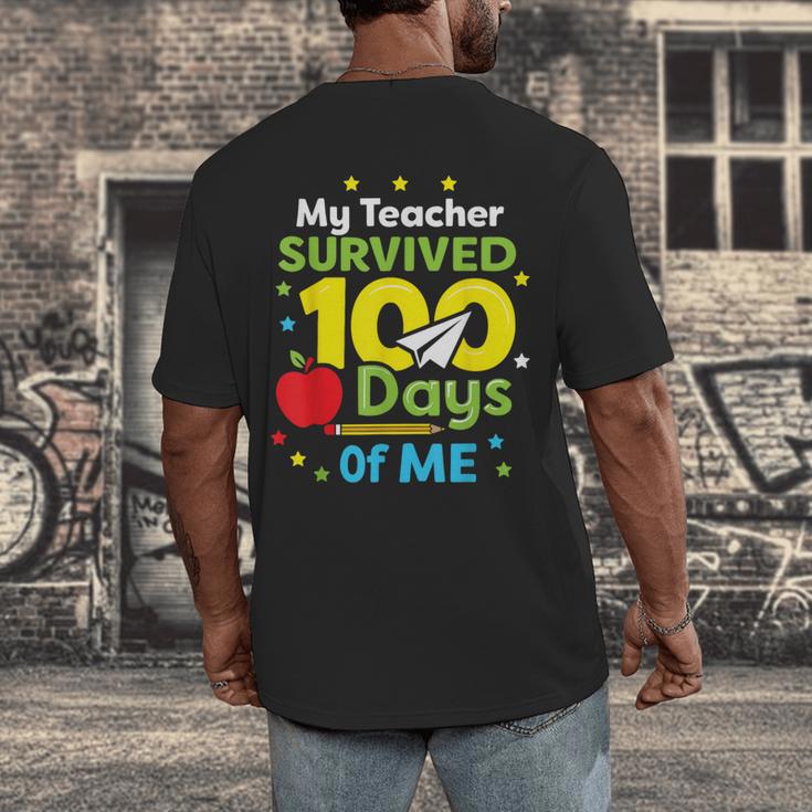 My Teacher Survived 100 Days Of Me Men's Back Print T-Shirt, funny design My Teacher Survived 100 Days Of Me Men's Back Print T-Shirt, funny design