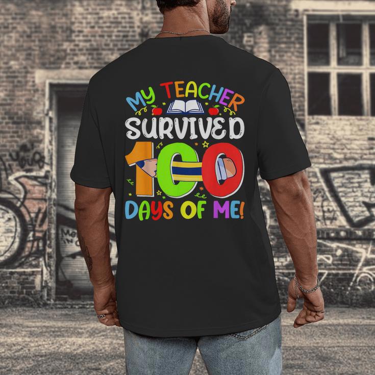 My Teacher Survived 100 Days Of Me 100 Days Of School Men's Back Print T-Shirt, funny design My Teacher Survived 100 Days Of Me 100 Days Of School Men's Back Print T-Shirt, funny design