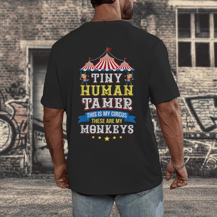Teacher Tiny Human Tamer This My Circus These Are My Monkeys Men's Back Print T-Shirt, funny design