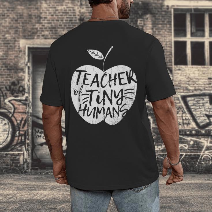 Teacher Of Tiny Humans Preschool Kindergarten Teacher Men's Back Print T-Shirt, funny design