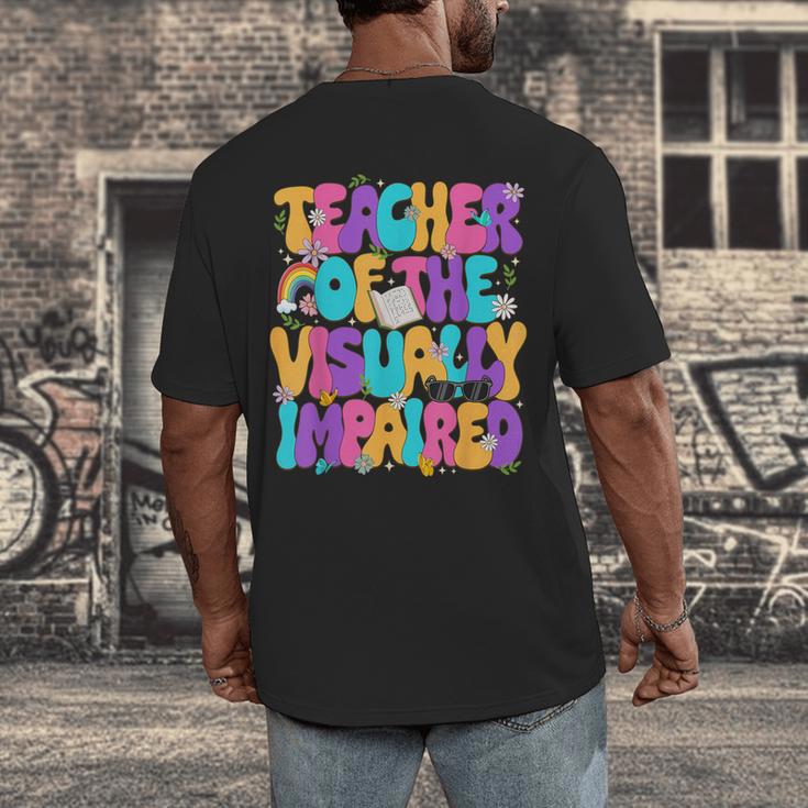 Teacher Of The Visually Impaired Blindness Awareness Men's Back Print T-Shirt, funny design Teacher Of The Visually Impaired Blindness Awareness Men's Back Print T-Shirt, funny design