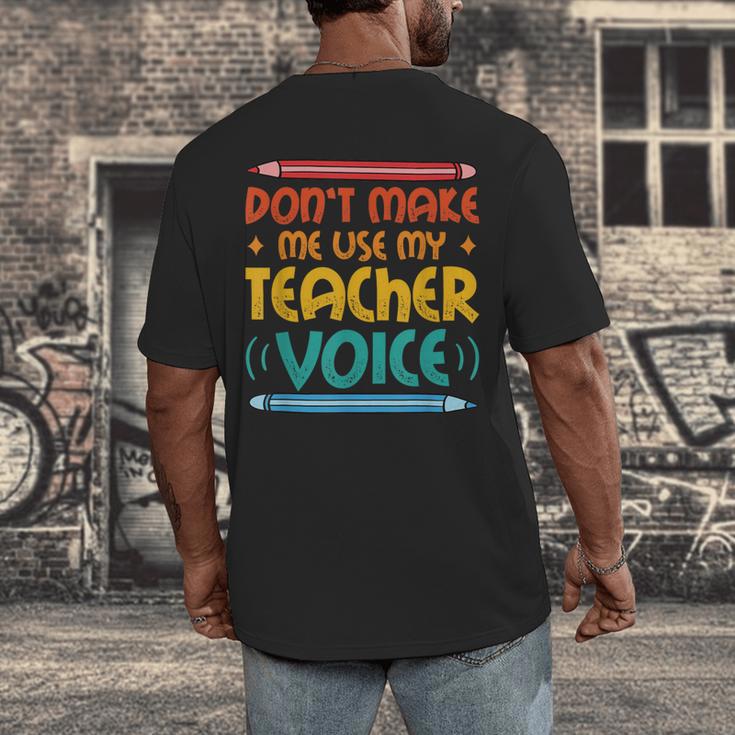 Teacher Voice Teacherlife Primary School Teacher Men's Back Print T-Shirt, funny design