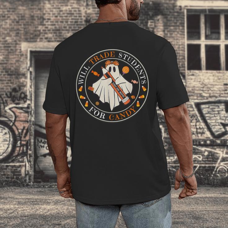Teacher Will Trade Students For Candy Easy Halloween Costume Men's Back Print T-Shirt, funny design
