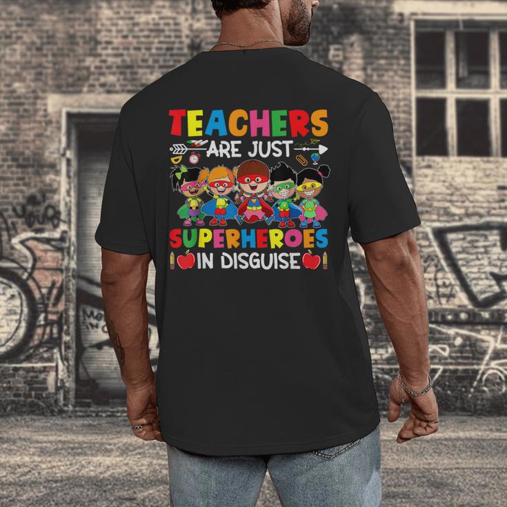 Teachers Are Just Superheroes In Disguise Back To School Men's Back Print T-Shirt, funny design Teachers Are Just Superheroes In Disguise Back To School Men's Back Print T-Shirt, funny design