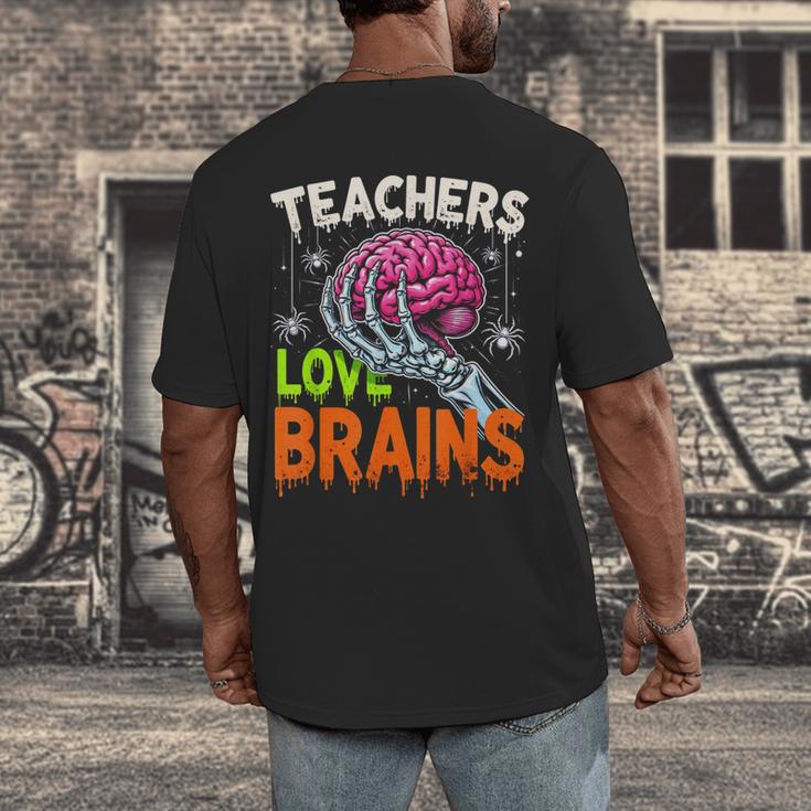 Teachers Love Brains Halloween 2025 Skeleton Costume Men's Back Print T-Shirt, funny design Teachers Love Brains Halloween 2025 Skeleton Costume Men's Back Print T-Shirt, funny design