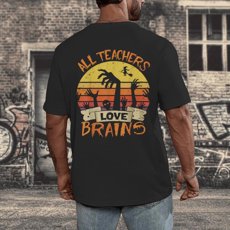 All Teachers Love Brains Shirt Halloween Teachers Men's Back Print T-Shirt, funny design All Teachers Love Brains Shirt Halloween Teachers Men's Back Print T-Shirt, funny design
