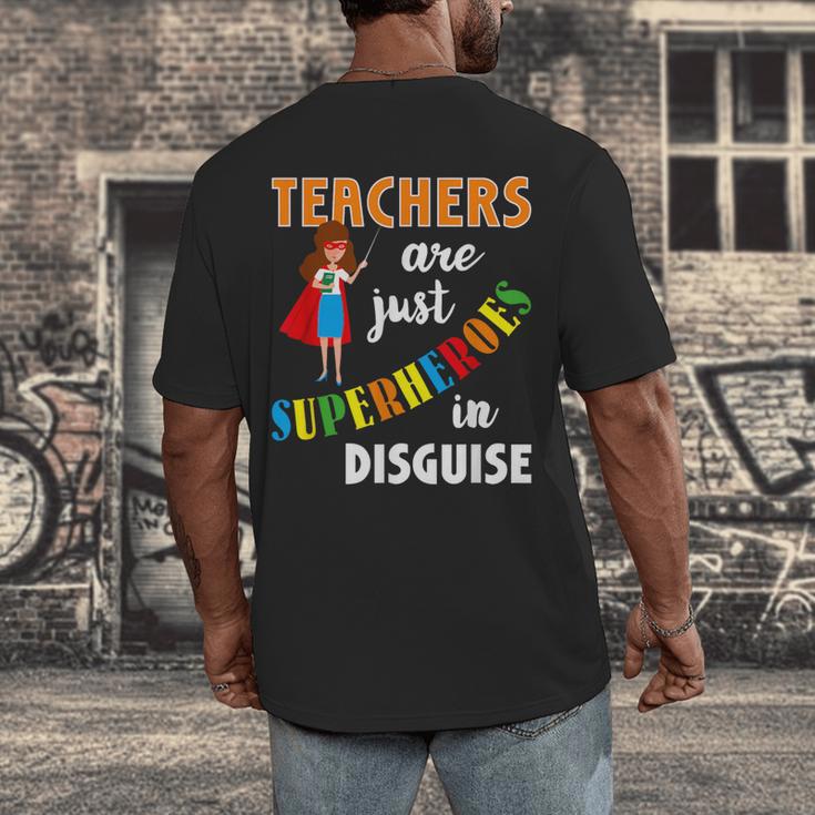 Teachers Are Superheroes Graduation School Teachers Men's Back Print T-Shirt, funny design Teachers Are Superheroes Graduation School Teachers Men's Back Print T-Shirt, funny design