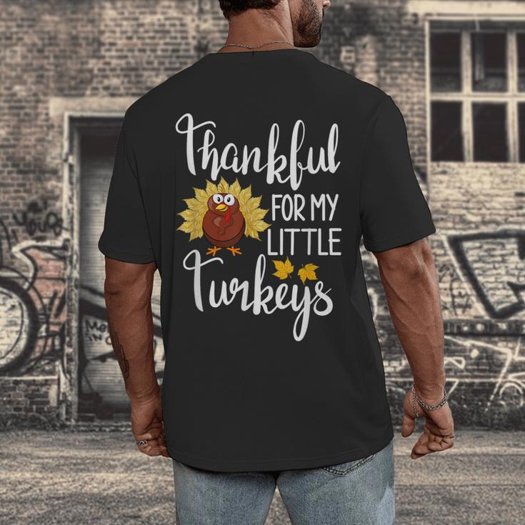 Teachers Thanksgiving Thankful For My Little Turkeys Men's Back Print T-Shirt, funny design Teachers Thanksgiving Thankful For My Little Turkeys Men's Back Print T-Shirt, funny design