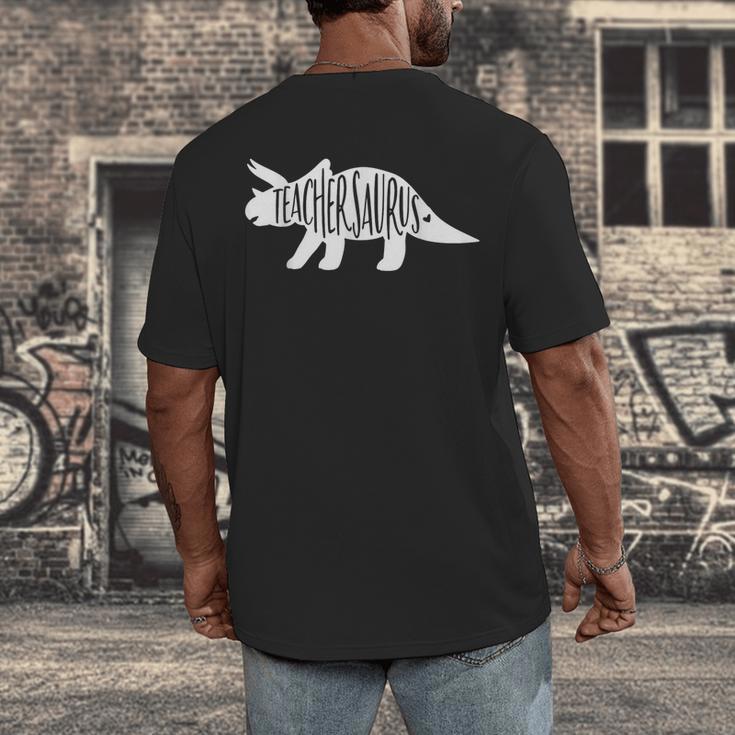 Teachersaurus Like A Normal Teacher Awesome Dinosaur Teacher Men Women Girls Kids Men's Back Print T-Shirt, funny design