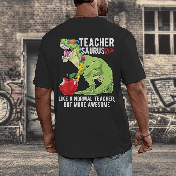 Teachersaurus Rex Dinosaur Like A Normal Teacher Saurus Men's Back Print T-Shirt, funny design Teachersaurus Rex Dinosaur Like A Normal Teacher Saurus Men's Back Print T-Shirt, funny design