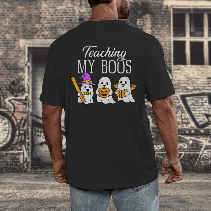 Teaching My Boos Ghost Teacher Halloween Spooky Educator Men's Back Print T-Shirt, funny design Teaching My Boos Ghost Teacher Halloween Spooky Educator Men's Back Print T-Shirt, funny design
