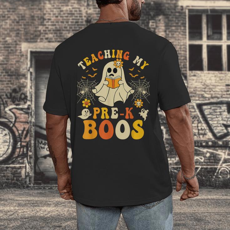 Teaching My Pre-K Boos Crew Teachers Halloween Ghost Men's Back Print T-Shirt, funny design Teaching My Pre-K Boos Crew Teachers Halloween Ghost Men's Back Print T-Shirt, funny design