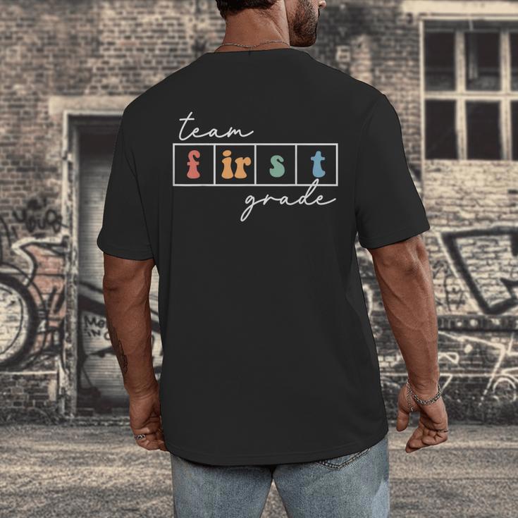 Team First Grade Back To School 1st Grade Teacher Kids Cute Men's Back Print T-Shirt, funny design