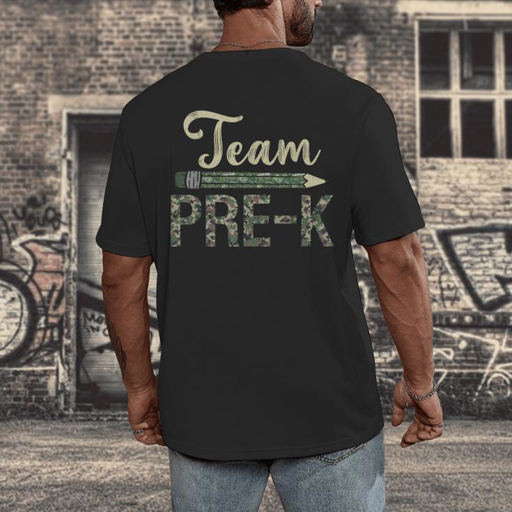Team Pre-K Camo Pre-K Teacher Camouflage Men's Back Print T-Shirt, funny design Team Pre-K Camo Pre-K Teacher Camouflage Men's Back Print T-Shirt, funny design