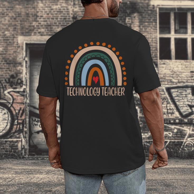 Technology Teacher Rainbow Appreciation Day Back To School For Men Women Men's Back Print T-Shirt, funny design Technology Teacher Rainbow Appreciation Day Back To School For Men Women Men's Back Print T-Shirt, funny design