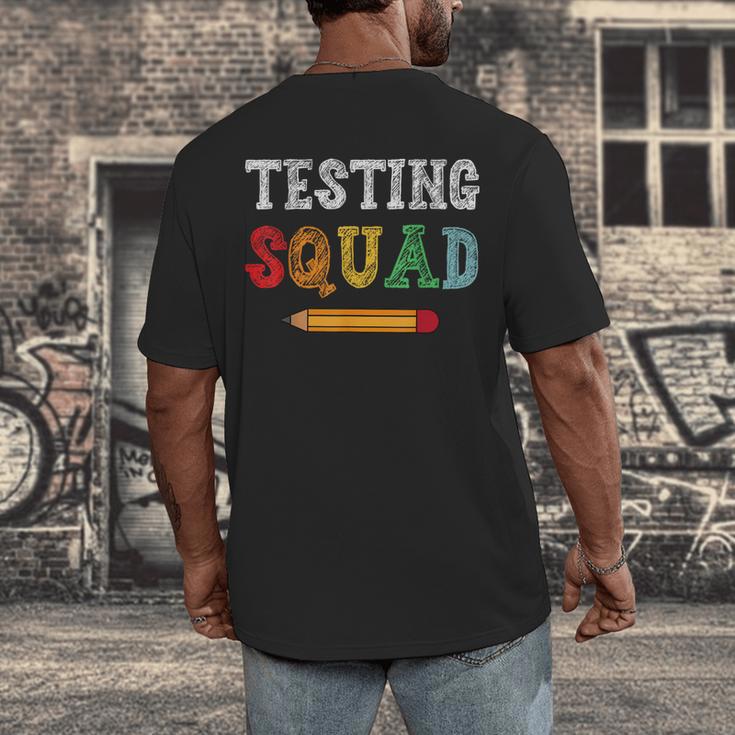 Testing Squad Costume Test Day Teacher Student School Men's Back Print T-Shirt, funny design