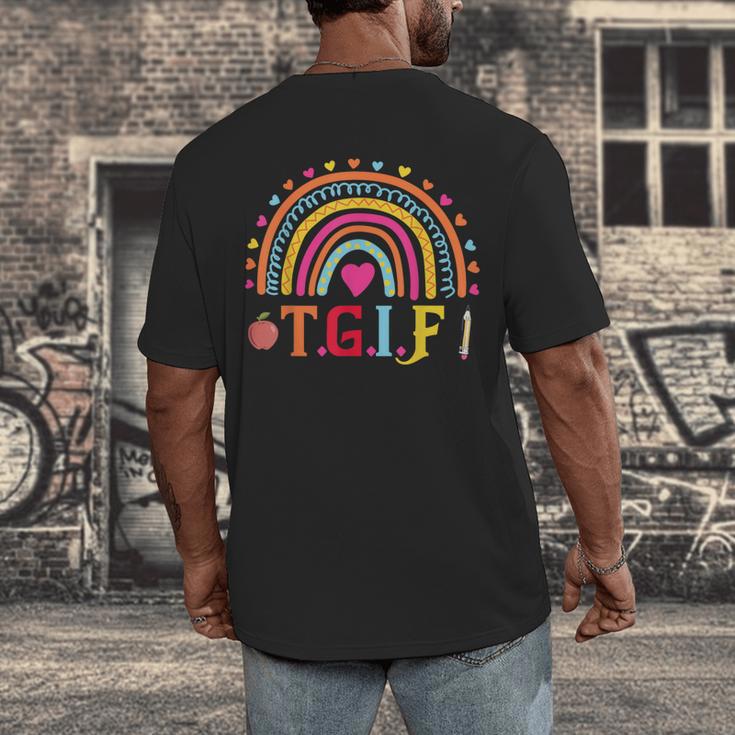TGIF Teacher Appreciation Alphabet Thank God It's Friday For Men Women Girls Kids Men's Back Print T-Shirt, funny design