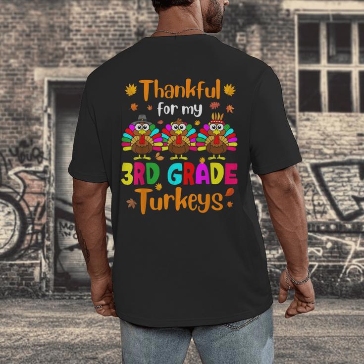 Thankful For My 3rd Grade Turkeys Thanksgiving Teacher Kids Men's Back Print T-Shirt, funny design Thankful For My 3rd Grade Turkeys Thanksgiving Teacher Kids Men's Back Print T-Shirt, funny design