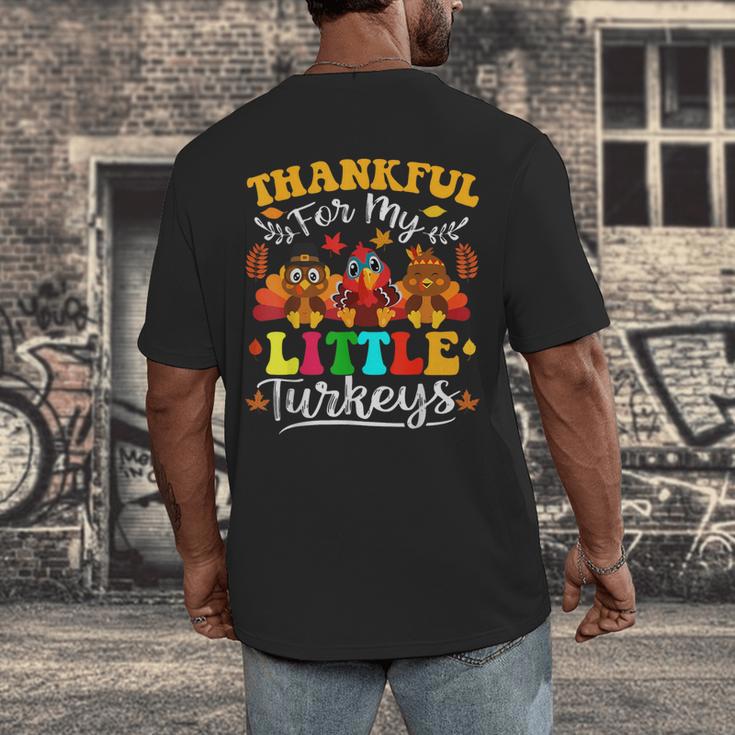 Thankful For My Little Turkeys Teacher Thanksgiving Teachers Men's Back Print T-Shirt, funny design Thankful For My Little Turkeys Teacher Thanksgiving Teachers Men's Back Print T-Shirt, funny design