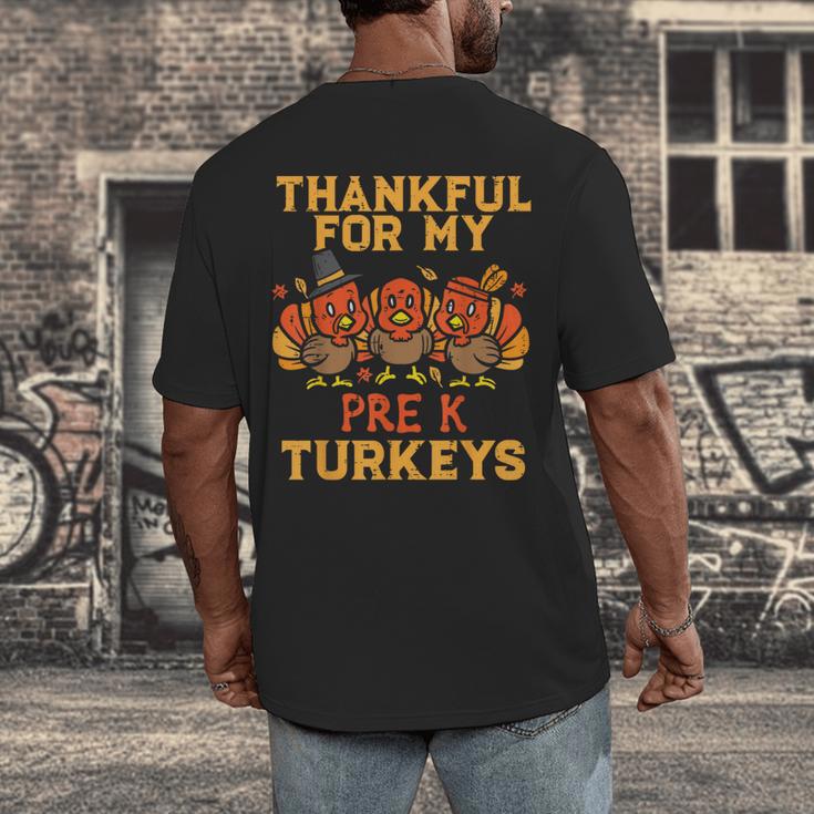 Thankful For My Pre K Turkeys Teacher Thanksgiving Men Women Men's Back Print T-Shirt, funny design Thankful For My Pre K Turkeys Teacher Thanksgiving Men Women Men's Back Print T-Shirt, funny design