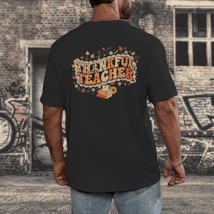 Thankful Teacher Shirts For Women Teach Thanksgiving Teacher Men's Back Print T-Shirt, funny design Thankful Teacher Shirts For Women Teach Thanksgiving Teacher Men's Back Print T-Shirt, funny design