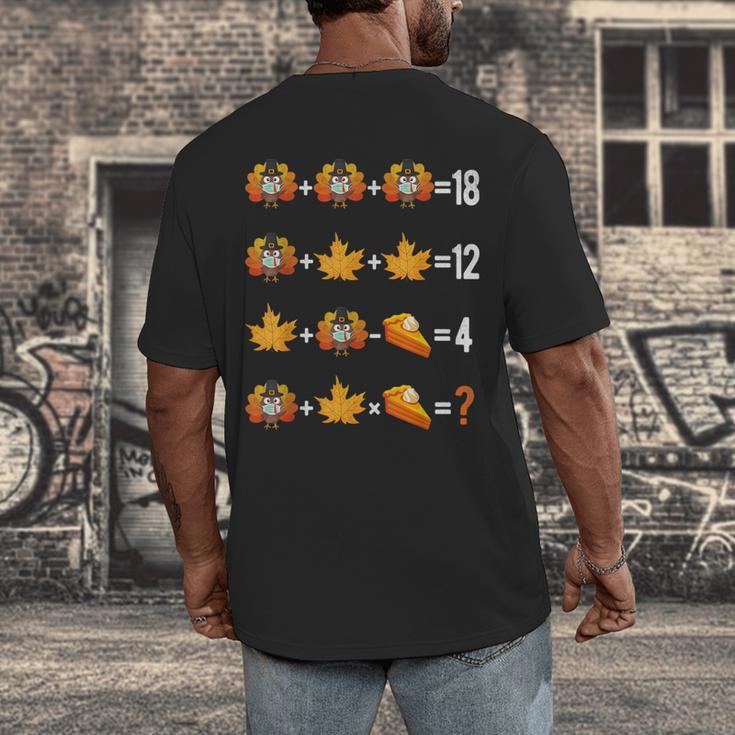 Thanksgiving Order Of Operations Quiz Math Teacher Life Men's Back Print T-Shirt, funny design