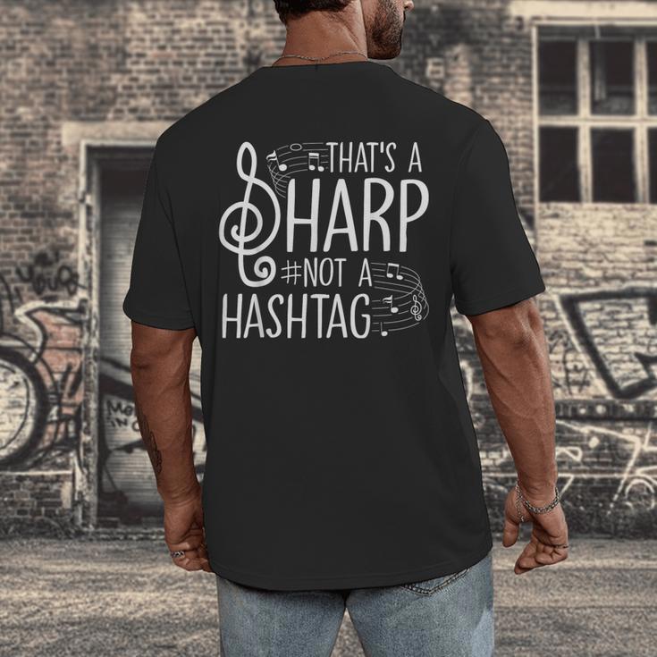 That's a Sharp Not a Hashtag Music Teacher Musicians Men's Back Print T-Shirt, funny design That's a Sharp Not a Hashtag Music Teacher Musicians Men's Back Print T-Shirt, funny design