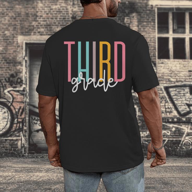 Third Grade Girls Boys Teacher Team 3rd Grade Squad Men's Back Print T-Shirt, funny design