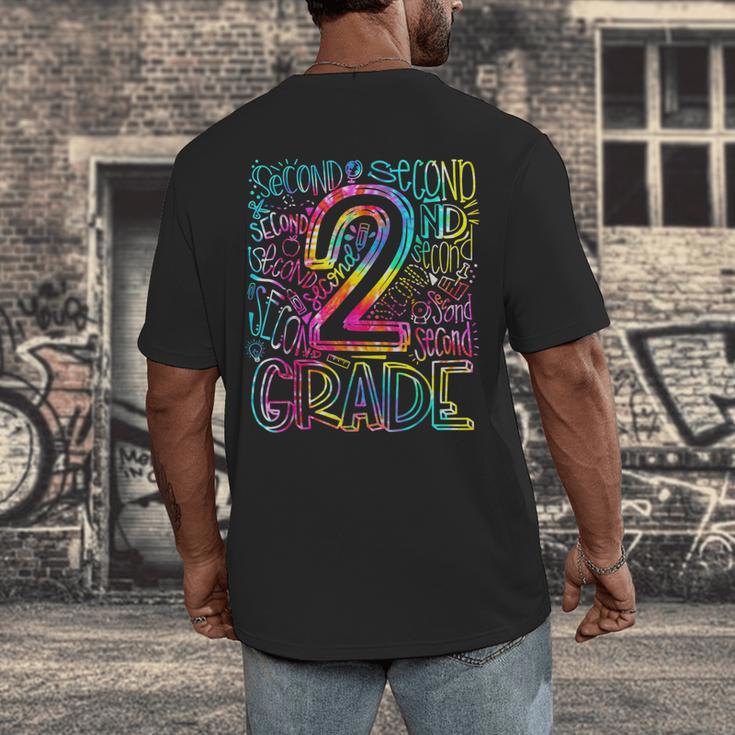 Tie Dye 2nd Grade Typography Team Second Grade Teacher Men's Back Print T-Shirt, funny design Tie Dye 2nd Grade Typography Team Second Grade Teacher Men's Back Print T-Shirt, funny design