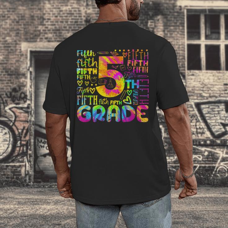 Tie Dye 5th Grade Typography Team Fifth Grade Teacher For Men Women Girls Kids Men's Back Print T-Shirt, funny design