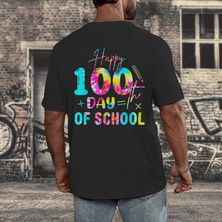 Tie Dye Happy 100th Day Of School Teacher Student 100 Days Men's Back Print T-Shirt, funny design Tie Dye Happy 100th Day Of School Teacher Student 100 Days Men's Back Print T-Shirt, funny design