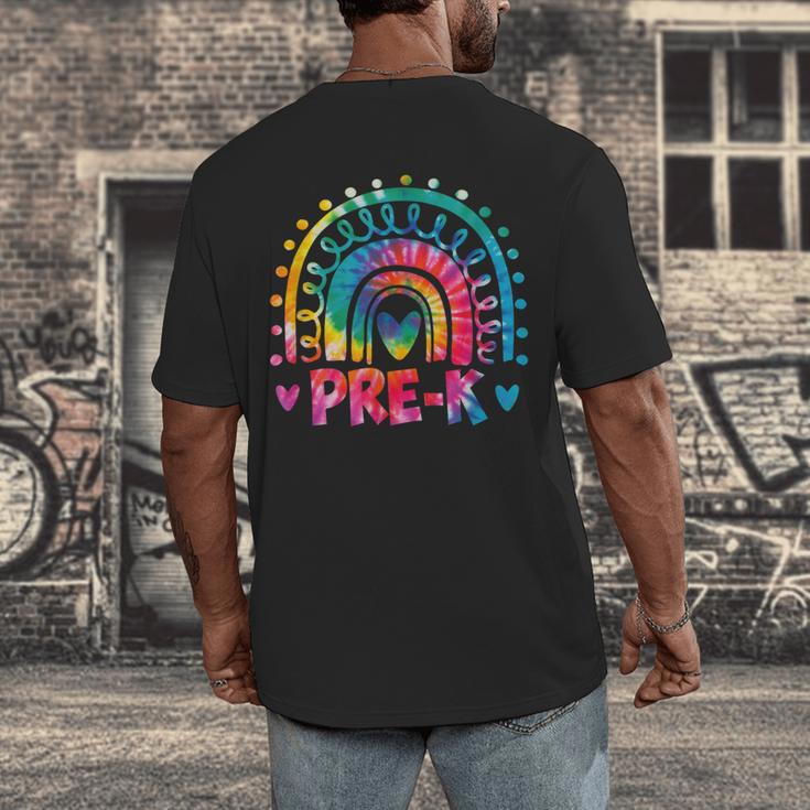 Tie Dye Prek Teacher Rainbow Preschool Back To School Girl Men's Back Print T-Shirt, funny design Tie Dye Prek Teacher Rainbow Preschool Back To School Girl Men's Back Print T-Shirt, funny design
