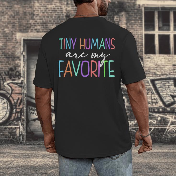 Tiny Humans Are My Favorite Daycare Provider Teacher Daycare Men's Back Print T-Shirt, funny design Tiny Humans Are My Favorite Daycare Provider Teacher Daycare Men's Back Print T-Shirt, funny design