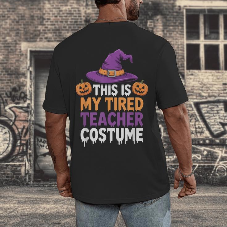 This Is My Tired Teacher Costume Halloween Men's Back Print T-Shirt, funny design This Is My Tired Teacher Costume Halloween Men's Back Print T-Shirt, funny design