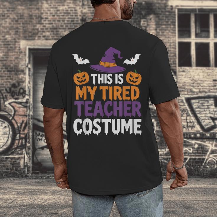 Tired Teacher Costume For Humor Halloween Men's Back Print T-Shirt, funny design