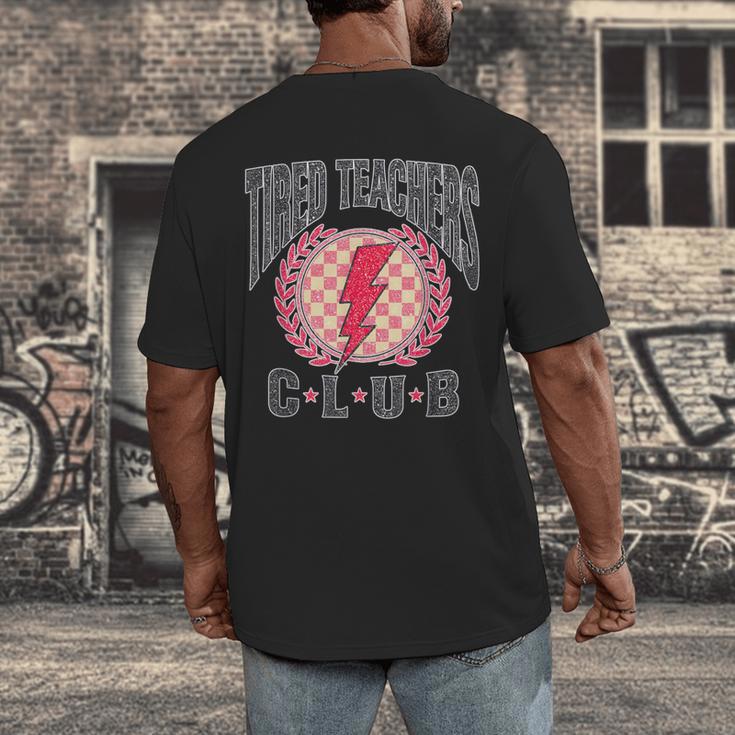 Tired Teachers Club Study Lover School Apparel Men's Back Print T-Shirt, funny design Tired Teachers Club Study Lover School Apparel Men's Back Print T-Shirt, funny design